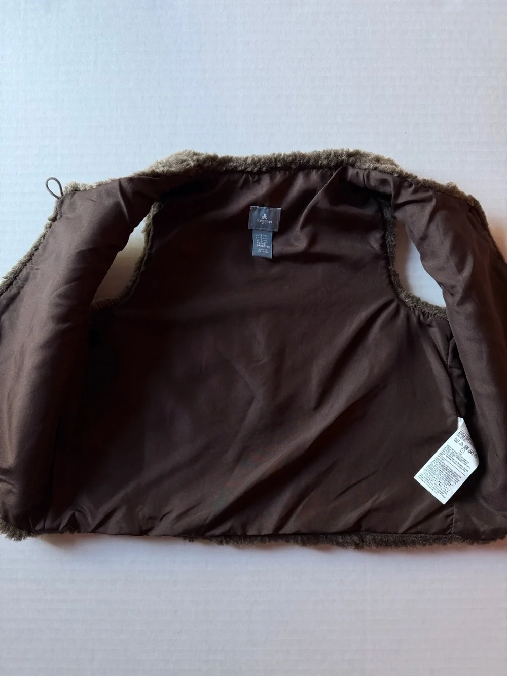 BabyGap Brown Faux Fur Lined Vest Size 3Y